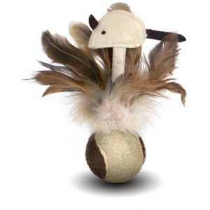 Игрушка для кошек Теннисный мяч с перьями - мышка НЭМС