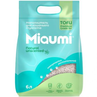 Наполнитель комкующийся растительный Miaumi TOFU Без ароматизатора (Муями)