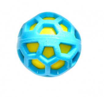 Игрушка д/собак Резиновый мяч двойной с пищалкой 7,6 см