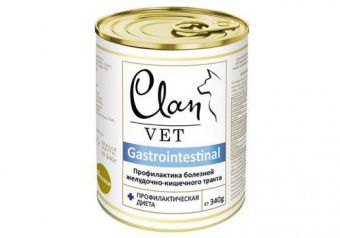 Влажный корм для собак CLAN VET GASTROINTESTINAL диетические консервы Профилактика болезней ЖКТ 340г