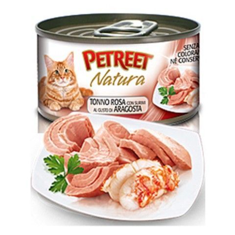 Влажный корм для кошек PETREET конс. 70 г Кусочки розового тунца с лобстером (ПЕТРИТ)