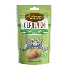 ДЕРЕВЕНСКИЕ ЛАКОМСТВА для кошек Сердечки  (здоровье мочевывод путей и почек) 30гр