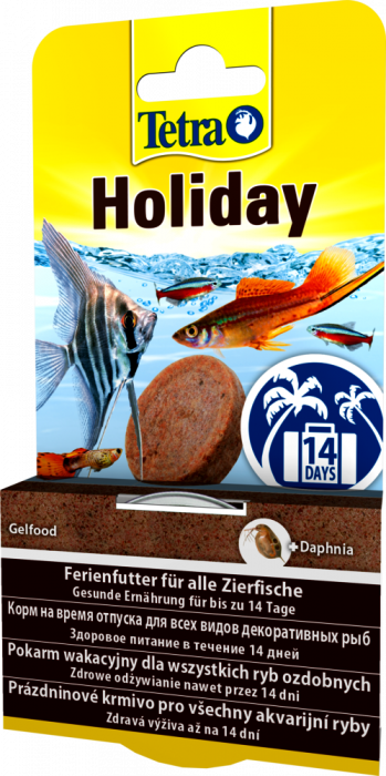 ТЕТРА Holiday Корм продленного действия для всех видов аквариумных рыб, брикет желе