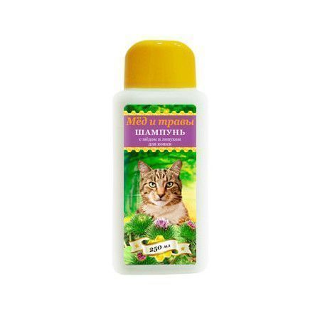 Пчелодар Шампунь с мёдом и лопухом для кошек 250мл