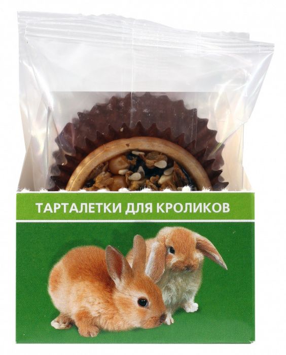 Лакомство для кроликов Тарталетки с яблоком и манго (ТИТ БИТ) 1шт (8)