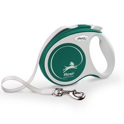 Рулетка FLEXI "COMFORT PLUS" ремень, серый/зелёный