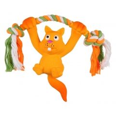 Игрушка DEZZIE для собак на верёвке "Белка" 14см, латекс
