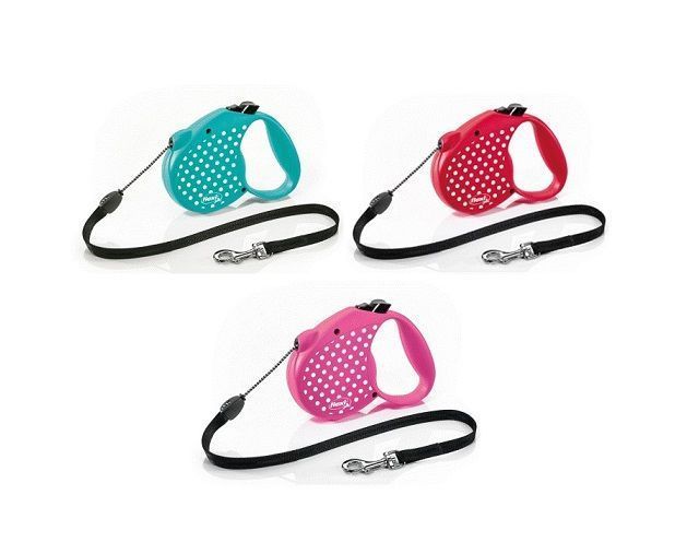 Рулетка FLEXI STANDART DOTS трос, мятный зеленый