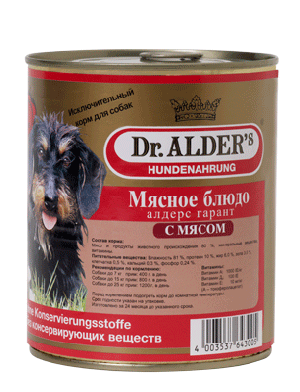 Влажный корм для собак Dr.ALDER'S Гарант конс. говядина 750 г (ДОКТОР АЛДЕРС)