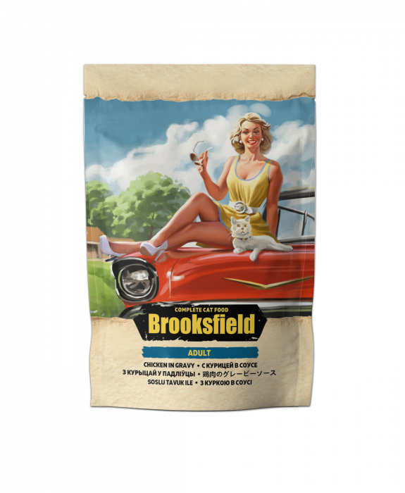 Влажный корм для кошек BROOKSFIELD пауч  Adult Cat Chicken Курица в соусе (БРУКСФИЛД)