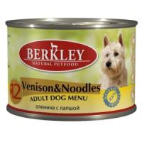 Влажный корм для собак BERKLEY конс. оленина с лапшой №12 200гр (БЕРКЛИ)