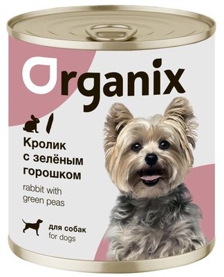 Влажный корм для собак Organix Кролик с зеленым горошком (Органикс)