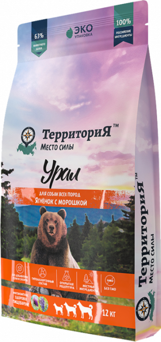 Сухой корм для собак Территория Урал Ягнёнок с морошкой для всех пород