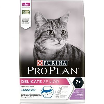 Сухой корм для кошек PRO PLAN DELICATE  7+ чувств. пищевар. старше 7 лет индейка (ПРОПЛАН)