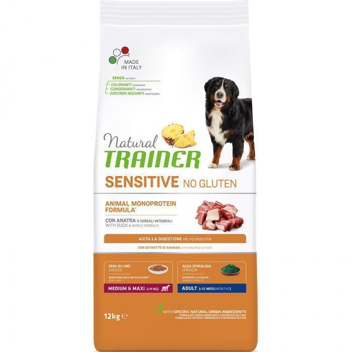 Сухой корм для собак TRAINER Natural Sensitive Medium/Maxi для средних и крупных пород утка(Трейнер) 
