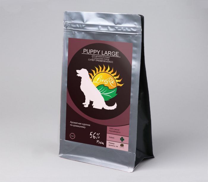 Сухой корм для щенков LiveRa PUPPY LARGE крупных пород Ароматная курочка по-домашнему (ЛИВЕРА)