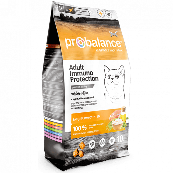 Сухой корм для кошек PROBALANCE Immuno Protection c курицей и индейкой( ПРОБАЛАНС )