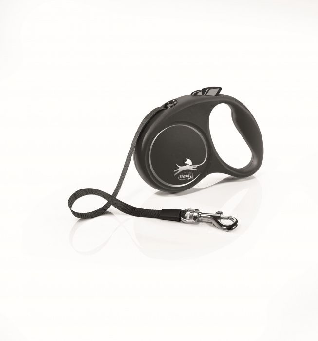 Рулетка FLEXI "BLACK DESIGN" ремень серебряный