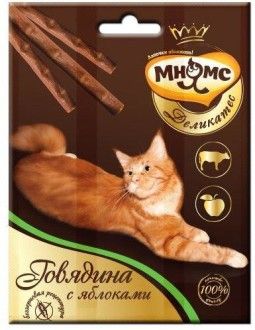 МНЯМС д/,кошек  Pro Pet лакомые палочки 9 см  с говядиной и яблоком 3х4 г