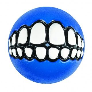Игрушка мяч с принтом "зубы" и отверстием для лакомства Medium голубой GR02B