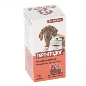 Геронтодог минерально-витаминный комплекс д/стареющих собак и кошек 100таб