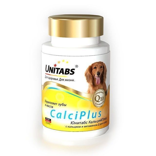Витамины ЮНИТАБС для собак кальций плюс 100 таб