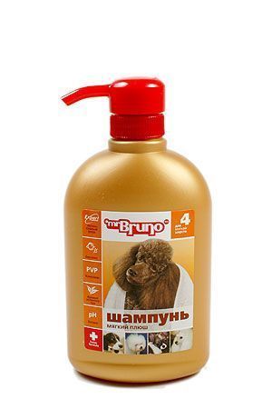 М.Бруно Шампунь №4 "Мягкий плюш" для мягкой шерсти 350мл 1*6