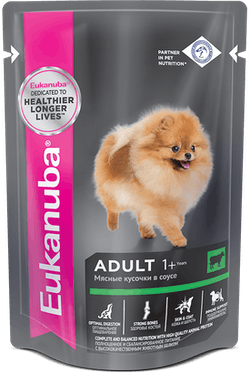Влажный корм для собак EUKANUBA с говядиной в соусе пауч (Юкануба)
