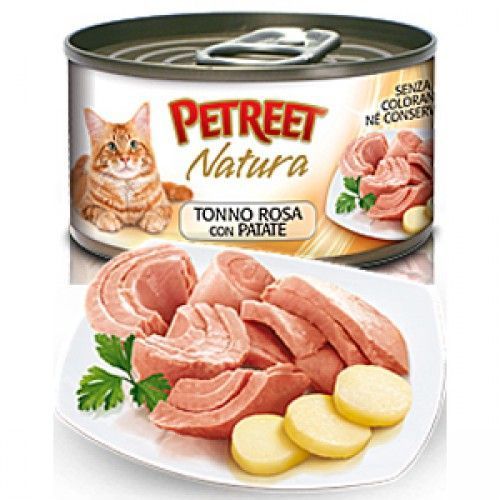 Влажный корм для кошек PETREET конс. 70 г Кусочки розового тунца с картофелем (ПЕТРИТ)
