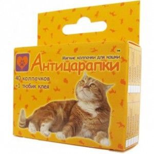 Антицарапки Колпачки на когти для кошек 40 шт. прозрачные