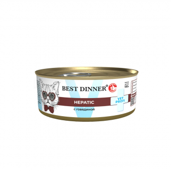 Влажный корм для кошек BEST DINNER  Exclusive Vet Profi Hepatic консервы Говядина (БЕСТ ДИННЕР)