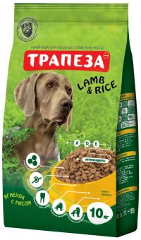 ТРАПЕЗА Макси д/собак сухой ягненок с рисом 
