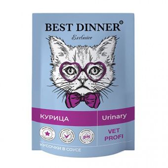 Влажный корм для кошек BEST DINNER Exclusive Vet Profi Urinary кусочки в соусе с курицей