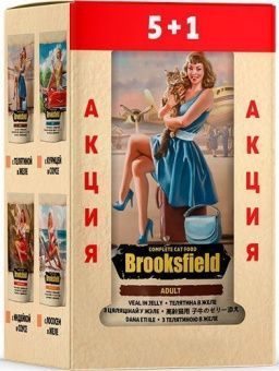 Влажный корм для кошек BROOKSFIELD пауч Adult Cat Veal НАБОР Телятина в желе 6шт*85гр (БРУКСФИЛД)