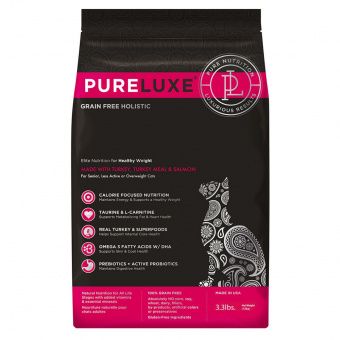 Сухой корм для кошек PureLuxe для нормализации веса кошек с индейкой и лососем (Пур Люкс)