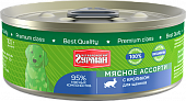 Влажный корм для щенков ЧЕТВЕРОНОГИЙ ГУРМАН конс.мясное ассорти с кроликом 100гр