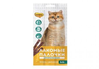 МНЯМС для кошек Pro Pet лакомые палочки с цыпленком и печенью 13,5