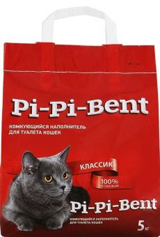 Pi-Pi Bent +20%(6кг) Classik 5кг+20% ламинированный крафт- пакет комкующ. наполнитель для кошачьего