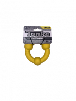 Игрушка для собак Tonka Кольцо рифлёное жёлтое