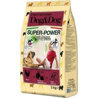 Сухой корм для собак DOG&DOG Expert Premium Super-Power с курицей для активных собак(ДОГ&ДОГ)