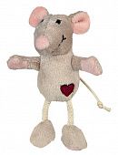 Игрушка д/кошек "Мышь", плюш, 11 см, бежевый