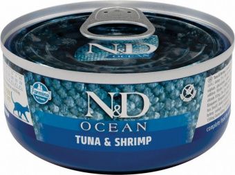 Влажный корм для кошек FARMINA N&D OCEAN кон. тунец и крев. (ФАРМИНА)    