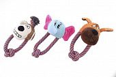Игрушка для собак WOGY Зверята c канатной ручкой (ВОГИ)