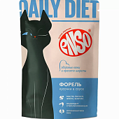 Влажный корм для кошек ENSO DAILY DIET пауч кусочки в соусе с форелью для здоровья кожи и красоты ше