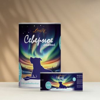 Влажный корм для собак LiveRa Северное Сияние Оленина томленая с гречкой (ЛИВЕРА)