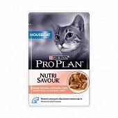 Влажный корм для кошек PRO PLAN пауч HOUSECAT для домашних лосось в соусе 0,085 кг (ПРОПЛАН)