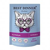 Влажный корм для кошек BEST DINNER Exclusive Vet Profi Urinary кусочки в соусе с курицей (БЕСТ ДИННЕ