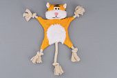Игрушка для собак WOGY Кот с канатами, пищит  (ВОГИ)