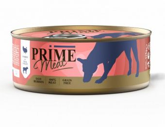 137.4167    PRIME MEAT ж/б 325г Индейка с телятиной, филе в желе, д/собак (уп36)¶