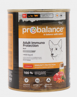 Влажный корм для собак PROBALANCE Adult Immuno Protection конс. с говядиной (ПРОБАЛАНС)
